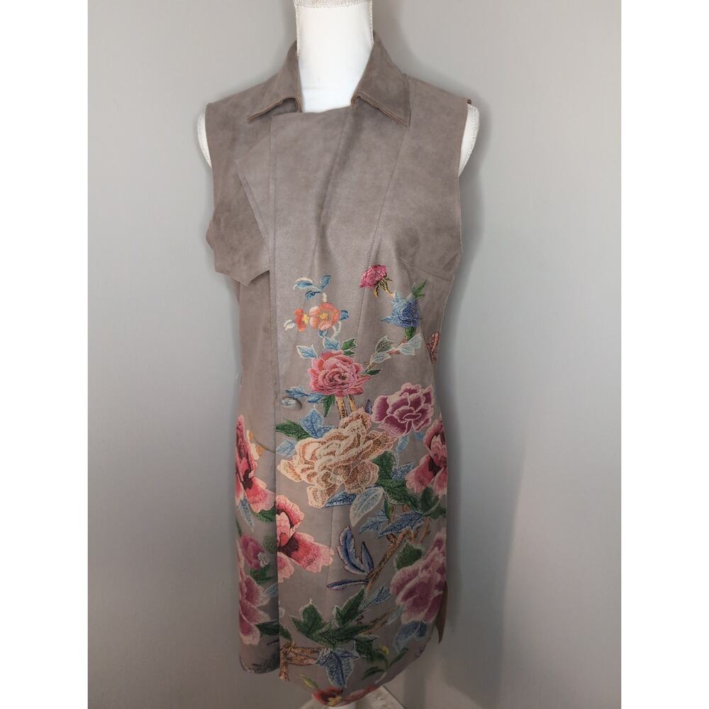 Anthropologie Solitaire floral boho LG sleeveless vest - Picture 4 of 10